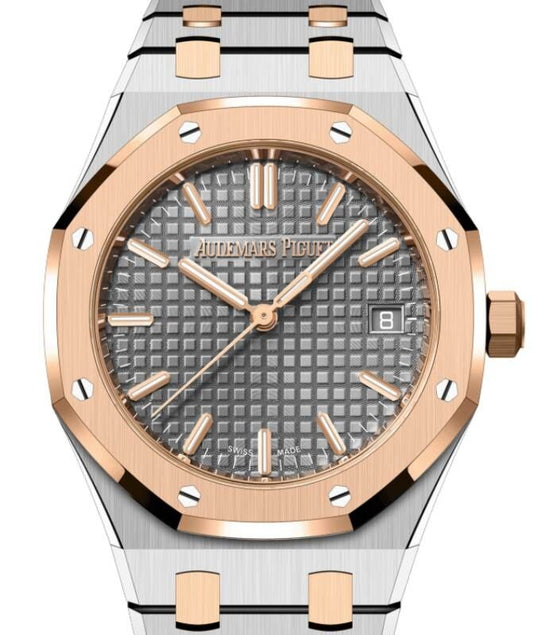 Audemars Piguet Royal Oak Self Winding Steel/Pink Rose Gold 34mm Bronze Dial 77450SR